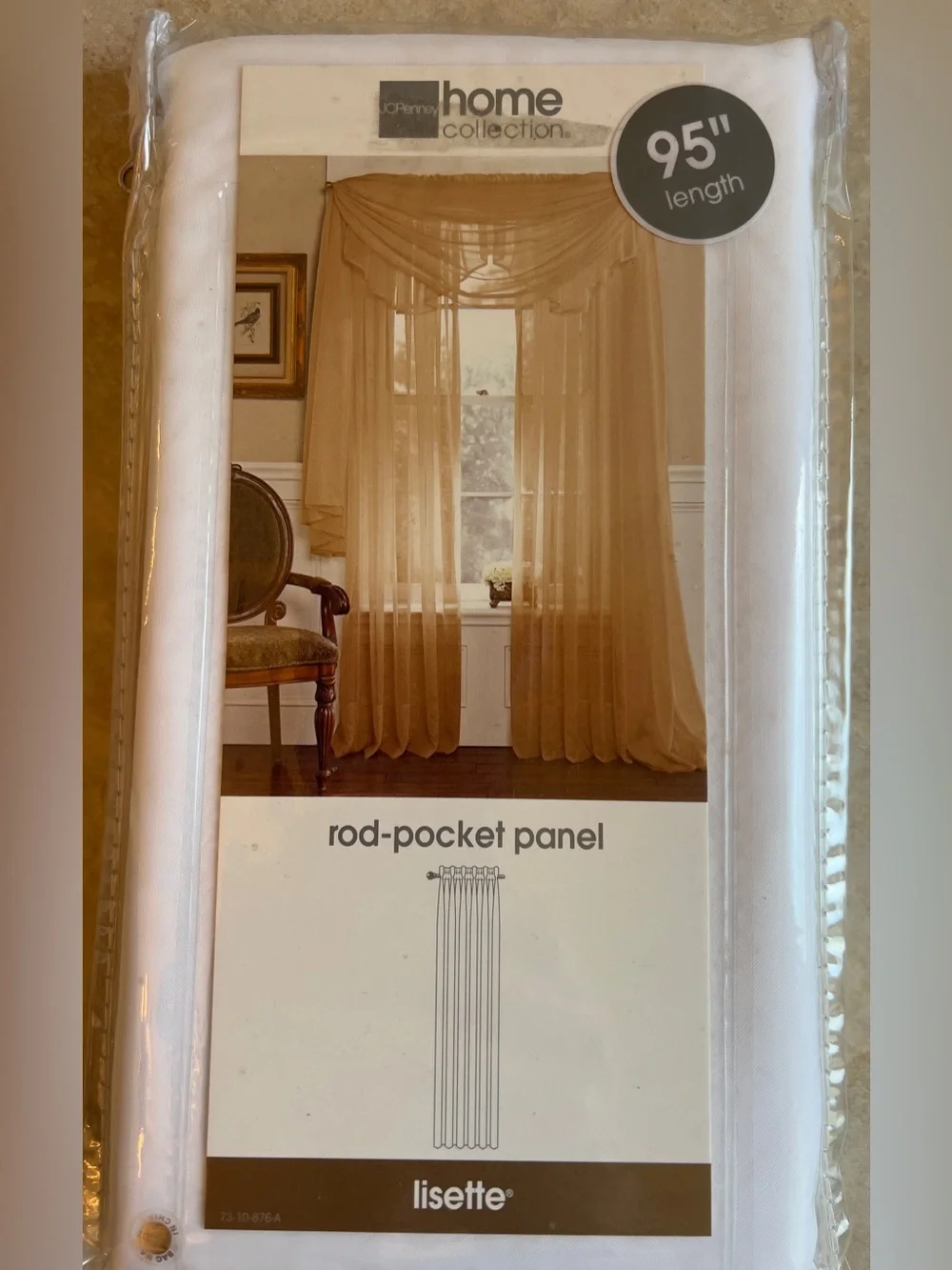 Lot of 2) JcPenny Lisette Rod Pocket Sheer Panel 95